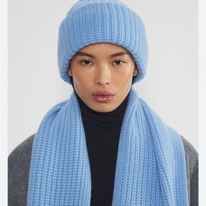 Wilfred Light Blue Rib Knit Beanie